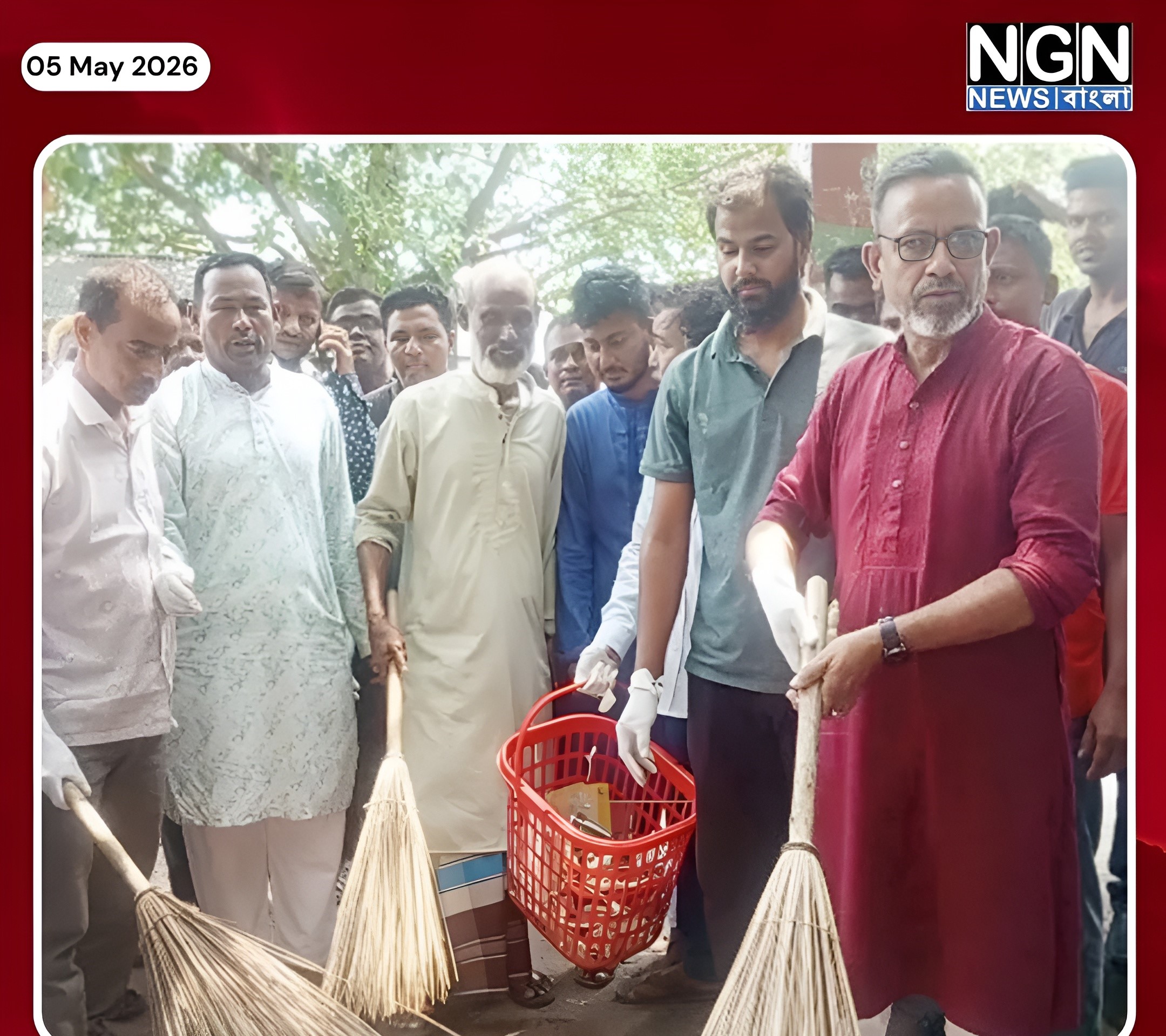ভান্ডারপুর বাজারে তরুণদের পরিচ্ছন্নতা