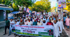 নওগাঁয় ১১ দলীয় জোটের গণমিছিল, বিচারের দাবিতে হুঁশিয়ারি