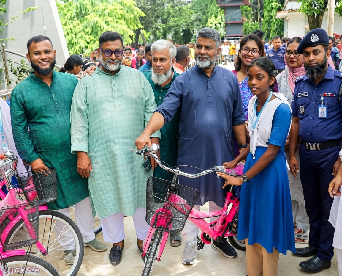 নওগাঁর মহাদেবপুরে ক্ষুদ্র নৃ-গোষ্ঠীর শিক্ষার্থীদের মাঝে বাইসাইকেল ও সেলাই মেশিন বিতরণ