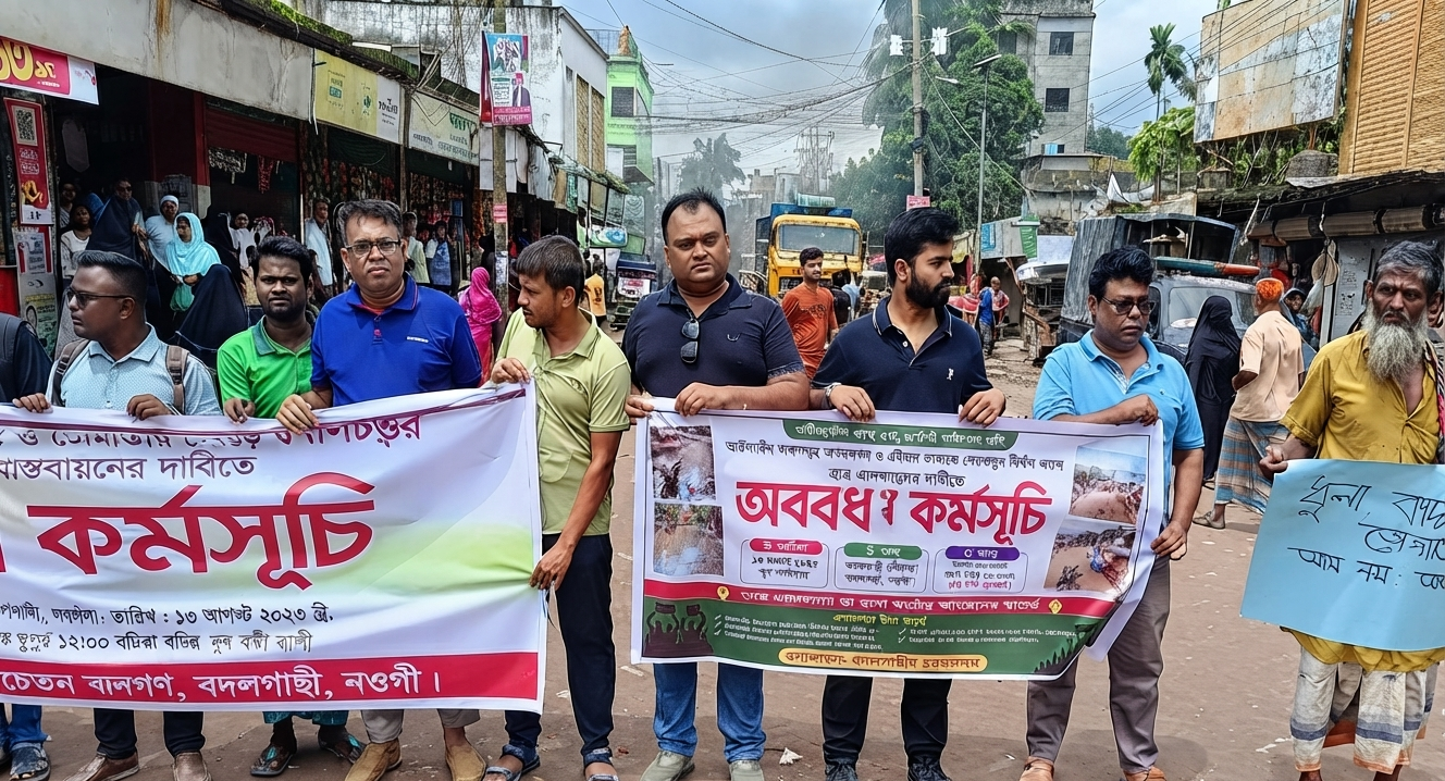 বদলগাছীতে সড়ক অবরোধ