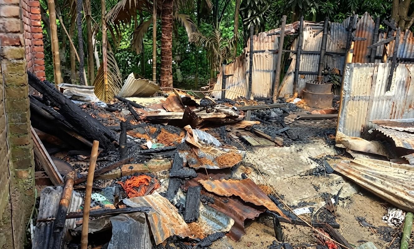 মান্দায় অগ্নিকাণ্ড, ফায়ার সার্ভিস ও স্থানীয়দের তৎপরতায় আগুন নিয়ন্ত্রণ