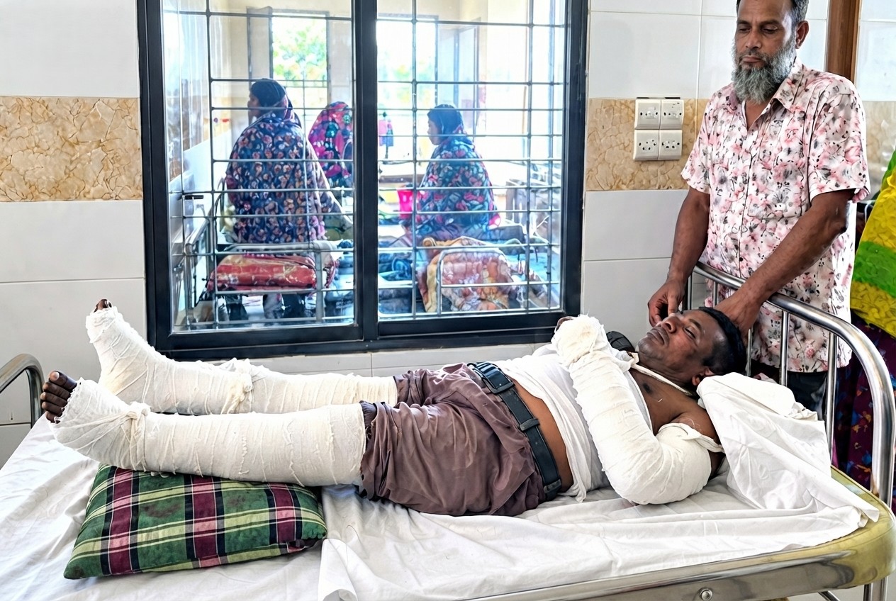 রাণীনগরে অধ্যক্ষের ওপর হামলা, হাত-পা ভেঙে মোটরসাইকেলে আগুন