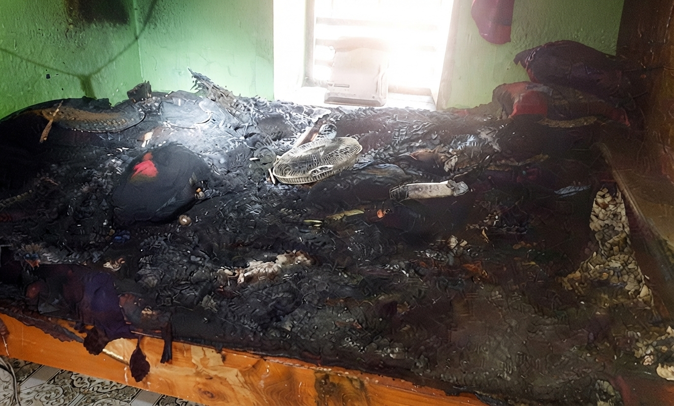 রাণীনগরে প্রবাসীর বাড়িতে আগুন, পুড়ল ২ লাখ টাকার মালামাল